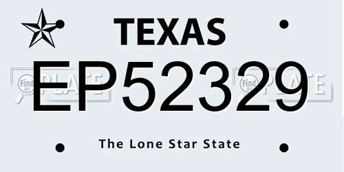 EP52329 Texas License Plate