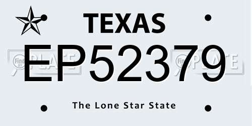 EP52379 Texas License Plate