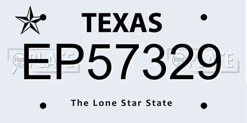 EP57329 Texas License Plate