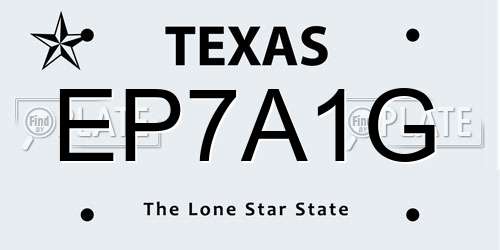 EP7A1G Texas License Plate