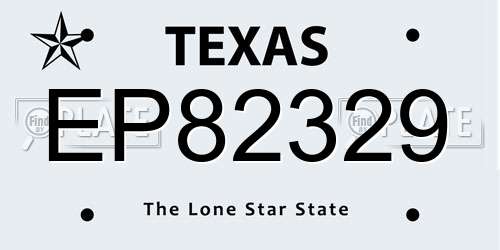 EP82329 Texas License Plate
