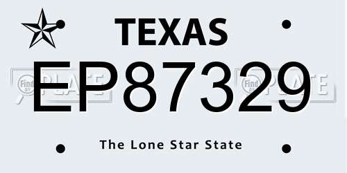EP87329 Texas License Plate