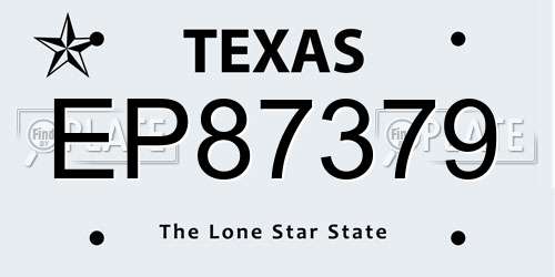 EP87379 Texas License Plate