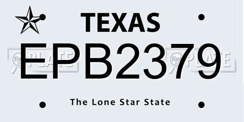 EPB2379 Texas License Plate