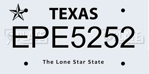 EPE5252 Texas License Plate