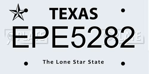 EPE5282 Texas License Plate