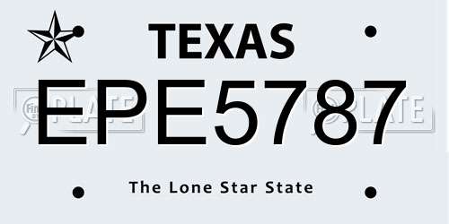 EPE5787 Texas License Plate