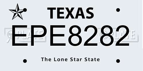 EPE8282 Texas License Plate
