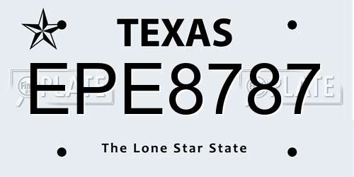 EPE8787 Texas License Plate