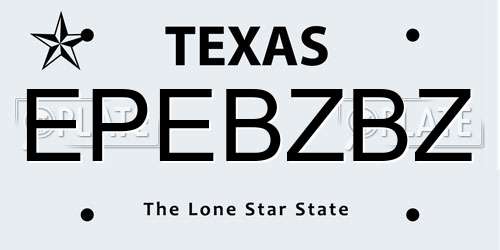 EPEBZBZ Texas License Plate