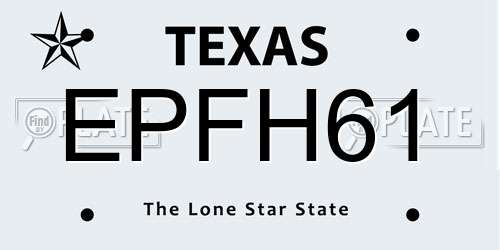 EPFH61 Texas License Plate