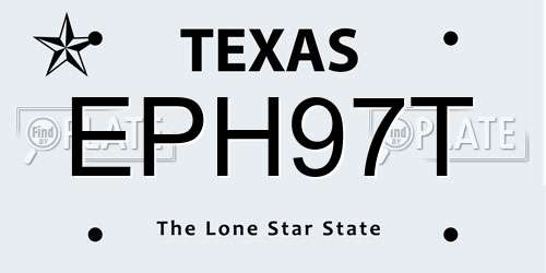 EPH97T Texas License Plate