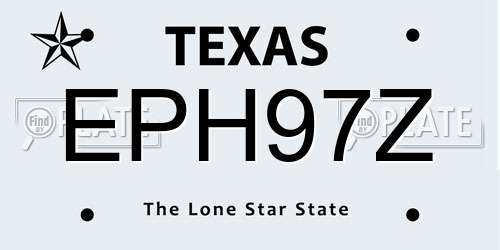 EPH97Z Texas License Plate