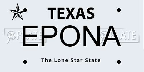 EPONA Texas License Plate