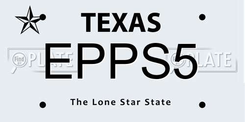 EPPS5 Texas License Plate