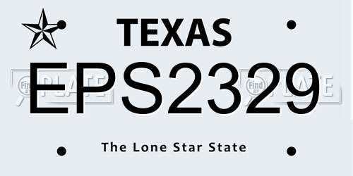 EPS2329 Texas License Plate
