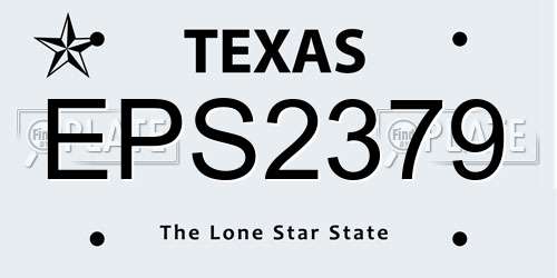 EPS2379 Texas License Plate