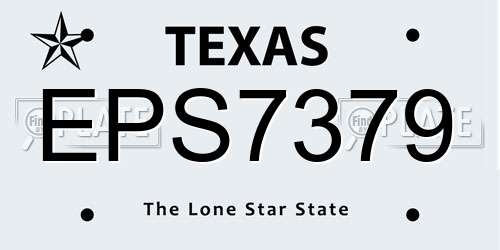 EPS7379 Texas License Plate
