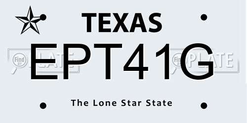 EPT41G Texas License Plate