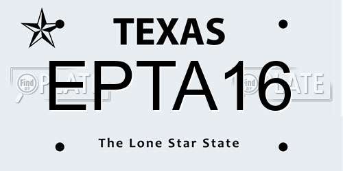 EPTA16 Texas License Plate
