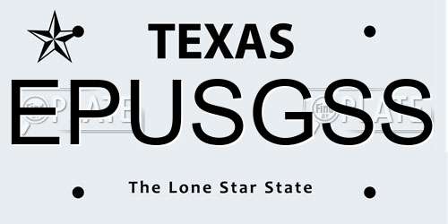 EPUSGSS Texas License Plate