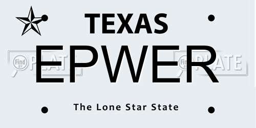 EPWER Texas License Plate