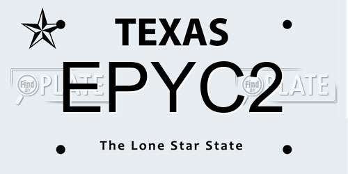 EPYC2 Texas License Plate