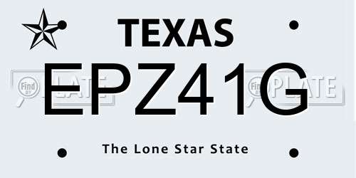 EPZ41G Texas License Plate