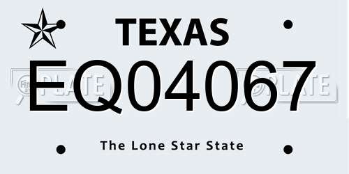 EQ04067 Texas License Plate