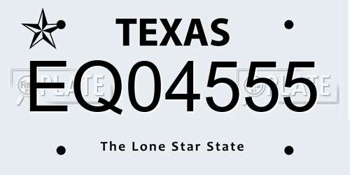 EQ04555 Texas License Plate