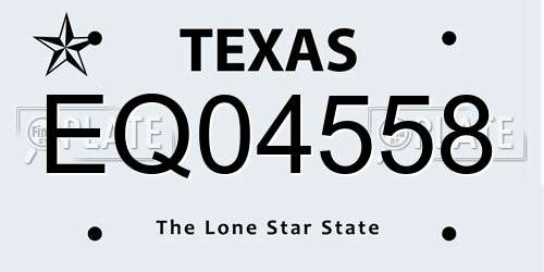 EQ04558 Texas License Plate