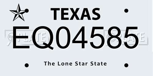 EQ04585 Texas License Plate