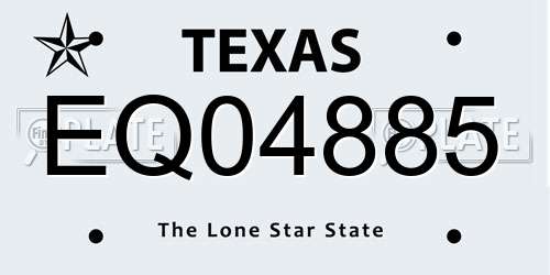 EQ04885 Texas License Plate