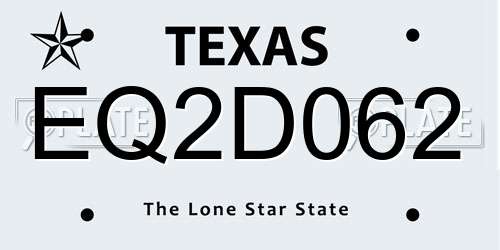 EQ2D062 Texas License Plate