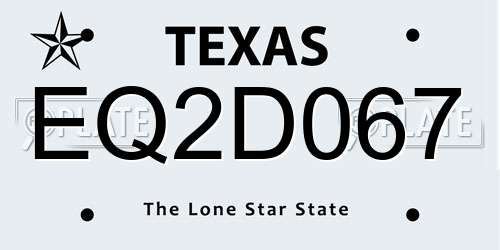 EQ2D067 Texas License Plate