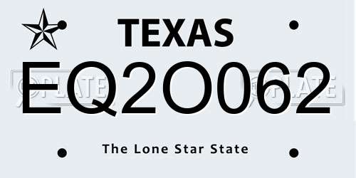 EQ2O062 Texas License Plate