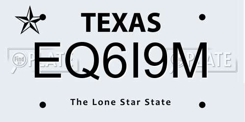 EQ6I9M Texas License Plate