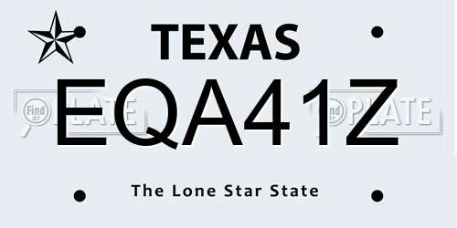 EQA41Z Texas License Plate