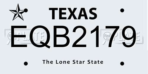 EQB2179 Texas License Plate