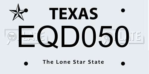 EQD050 Texas License Plate