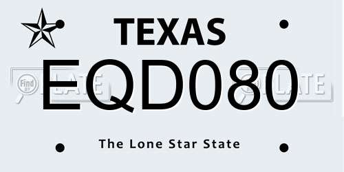 EQD080 Texas License Plate