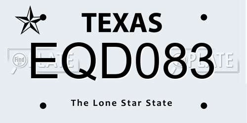 EQD083 Texas License Plate