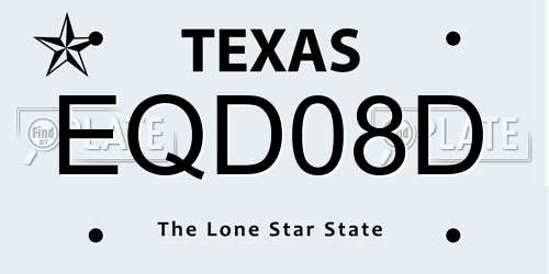 EQD08D Texas License Plate