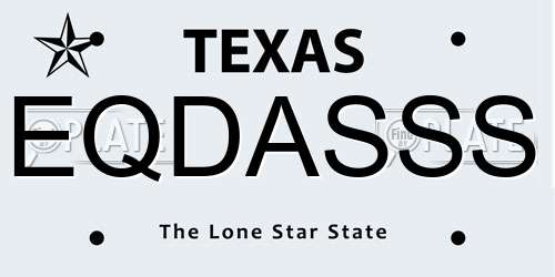 EQDASSS Texas License Plate
