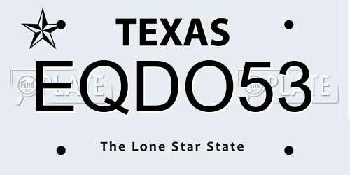 EQDO53 Texas License Plate