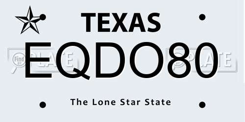 EQDO80 Texas License Plate
