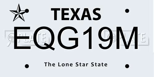 EQG19M Texas License Plate