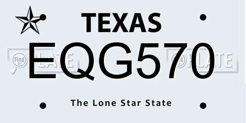 EQG570 Texas License Plate