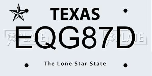 EQG87D Texas License Plate