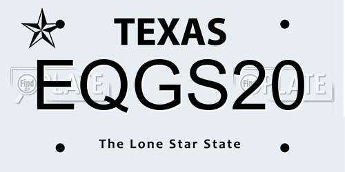 EQGS20 Texas License Plate
